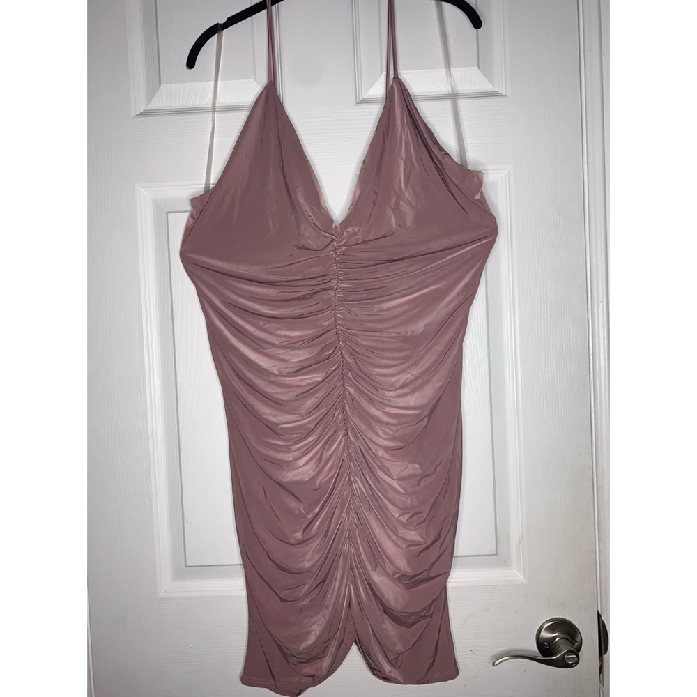 Mauve out of My Way! ruched dress